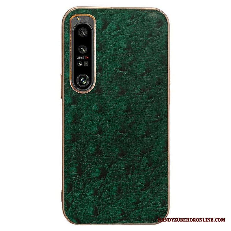Kuori Sony Xperia 1 IV Aitoa Strutsityylistä Nahkaa