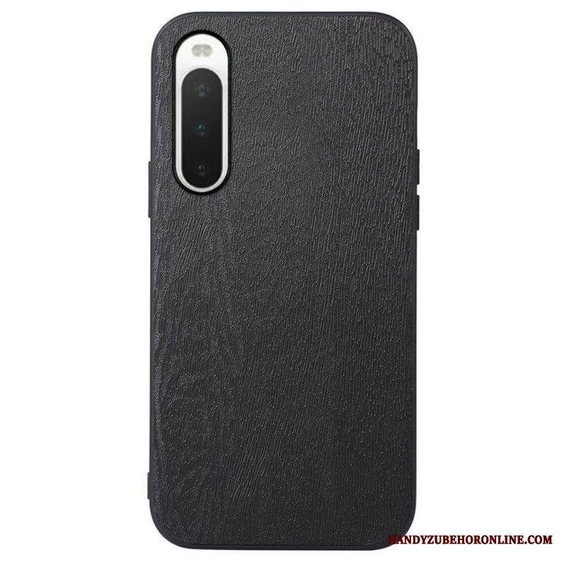 Kuori Sony Xperia 10 IV Faux Leather Puun Rakenne
