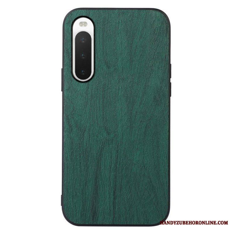 Kuori Sony Xperia 10 IV Faux Leather Puun Rakenne