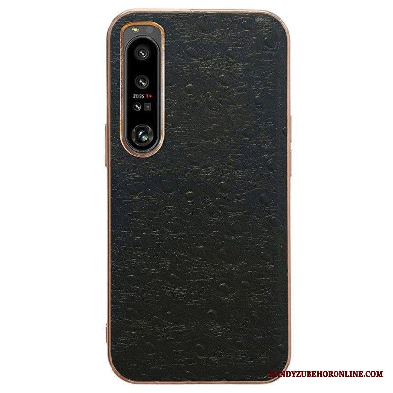 Kuori Sony Xperia 5 IV Aitoa Strutsityylistä Nahkaa