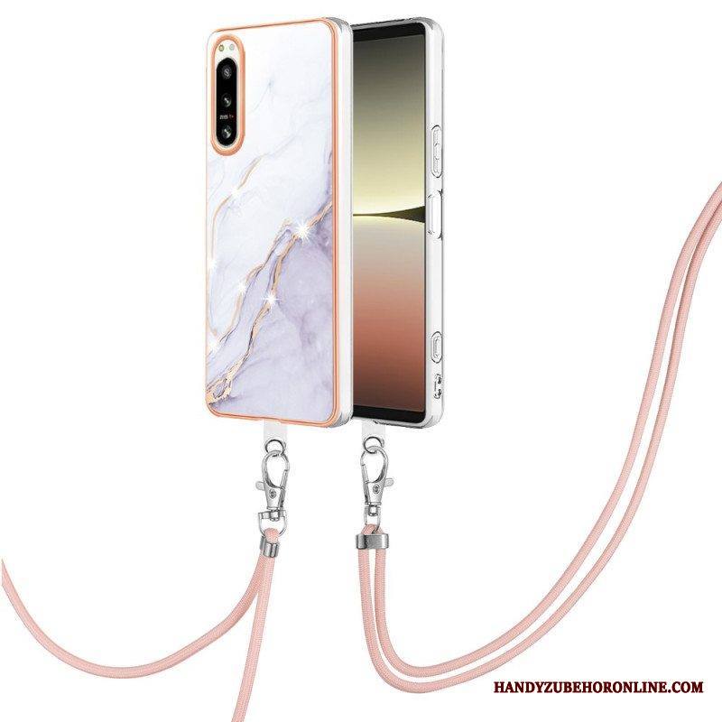 Kuori Sony Xperia 5 IV Kiristysnyörillä Marmorijohdolla