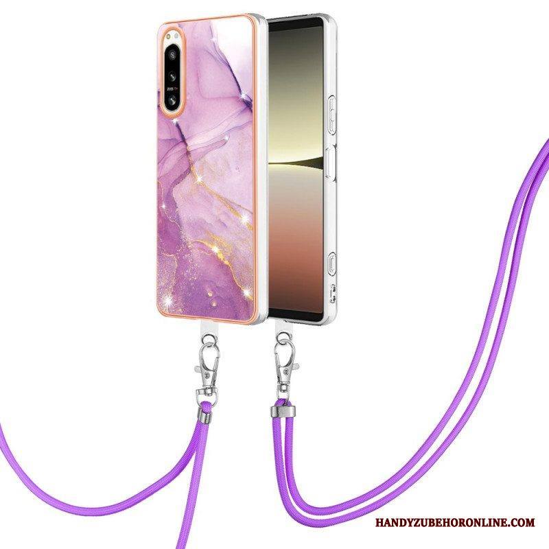 Kuori Sony Xperia 5 IV Kiristysnyörillä Marmorijohdolla