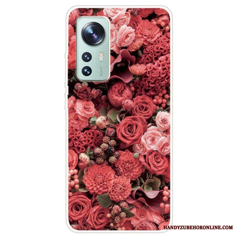 Kuori Xiaomi 12 / 12X Silikoniset Kukat