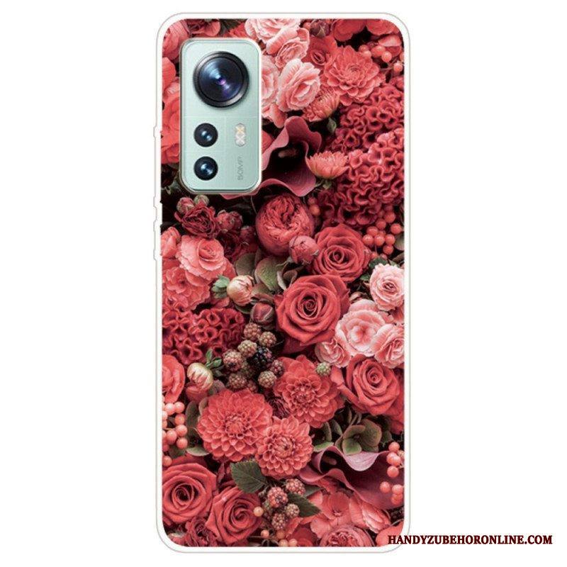 Kuori Xiaomi 12 Pro Silikoninen Kukkamuunnelma