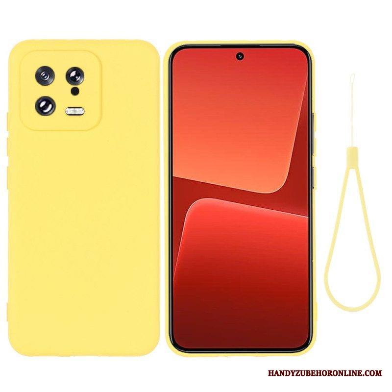 Kuori Xiaomi 13 Nestemäinen Silikoni Kaulanauhalla