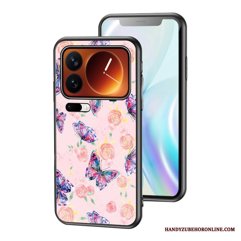 Kuori Xiaomi 17 Pro Karkaistusta Lasista Valmistettu Perhoskuvio