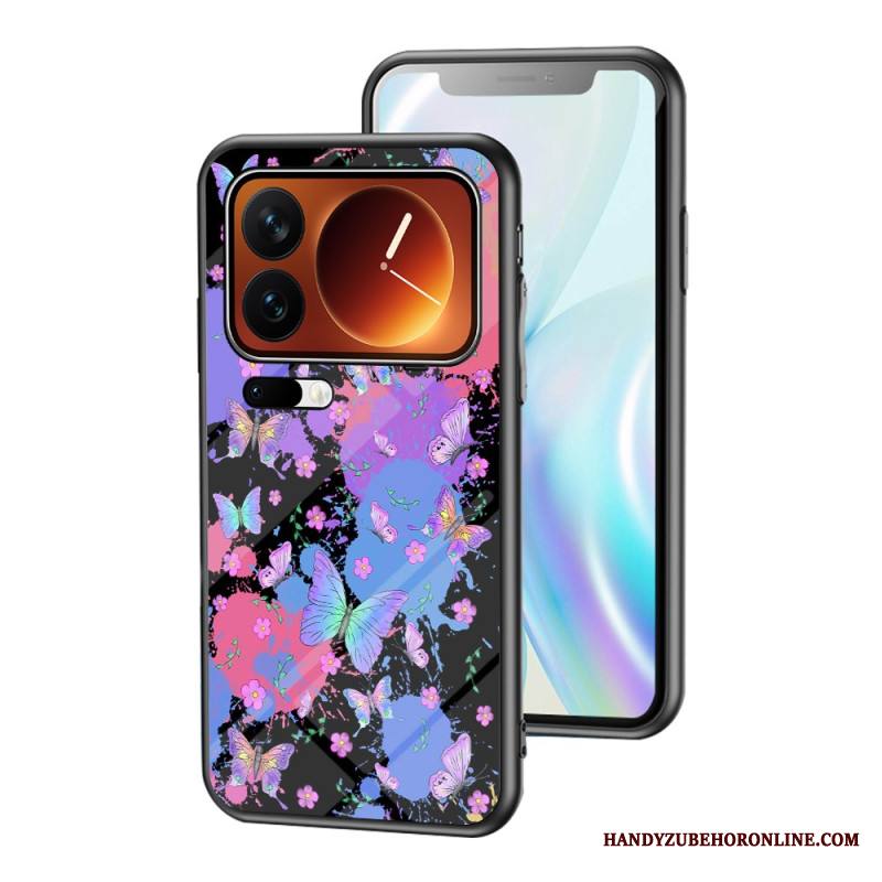 Kuori Xiaomi 17 Pro Max Karkaistusta Lasista Tehty Perhoskuvio Suojakuori