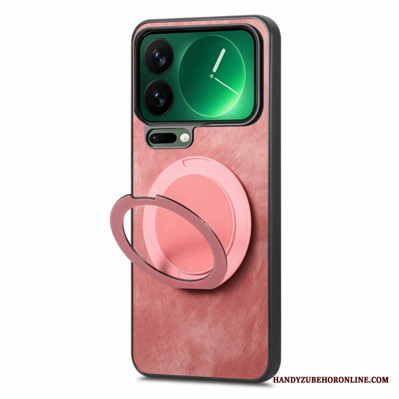 Kuori Xiaomi 17 Pro Pyörivä Jalusta Ja Retro-nahka Tekstuuri