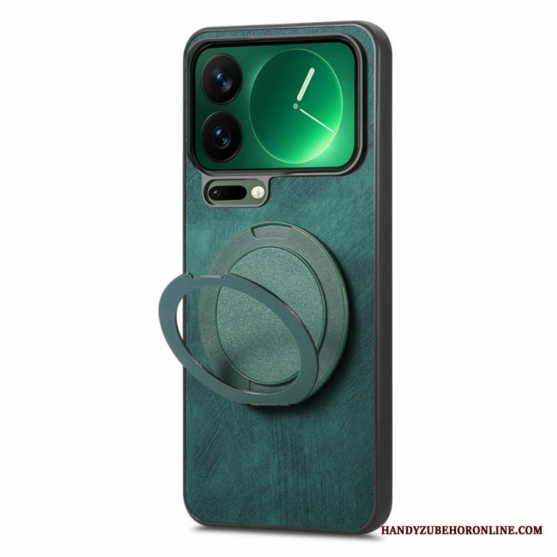 Kuori Xiaomi 17 Pro Pyörivä Jalusta Ja Retro-nahka Tekstuuri