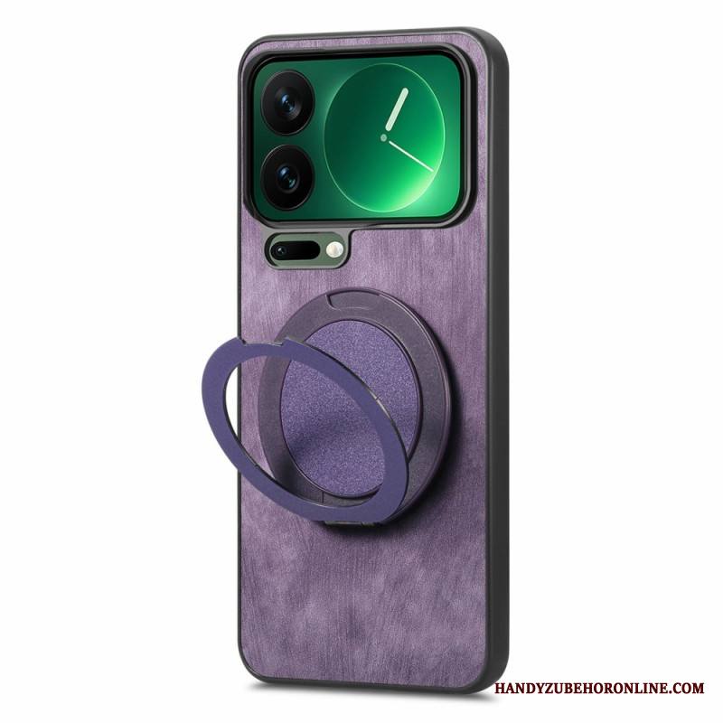 Kuori Xiaomi 17 Pro Pyörivä Jalusta Ja Retro-nahka Tekstuuri