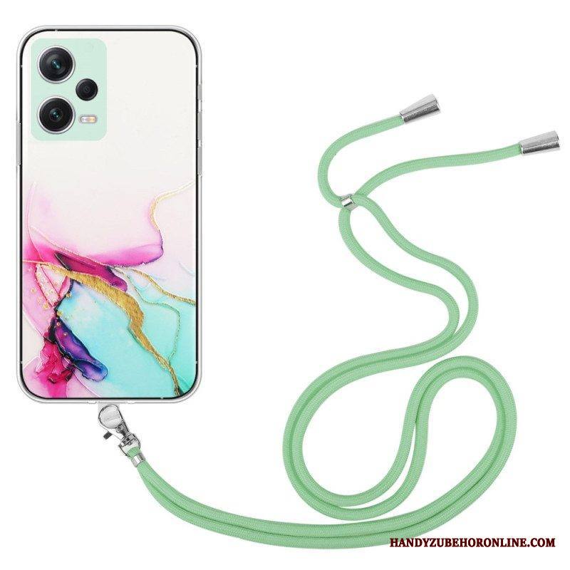 Kuori Xiaomi Redmi Note 12 Pro Kiristysnyörillä Marmorijohdolla