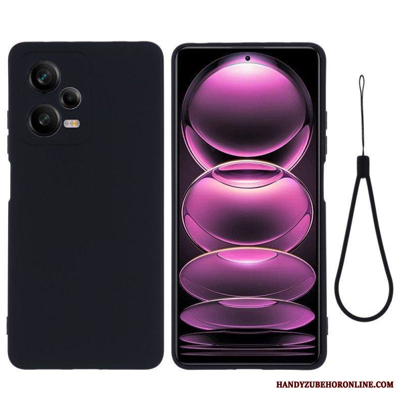 Kuori Xiaomi Redmi Note 12 Pro Plus Nestemäinen Silikoni Kaulanauhalla