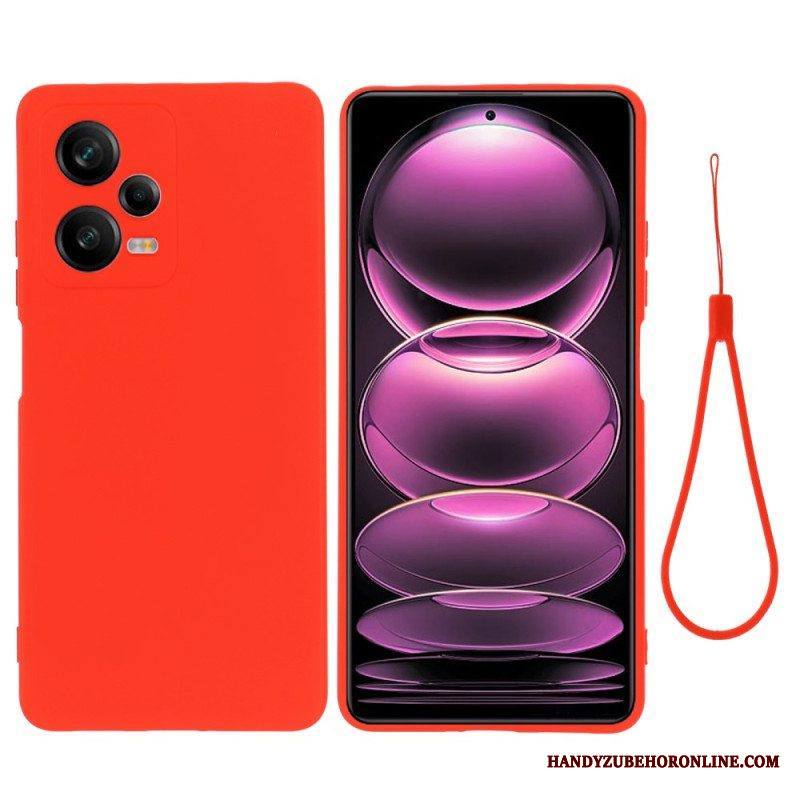 Kuori Xiaomi Redmi Note 12 Pro Plus Nestemäinen Silikoni Kaulanauhalla