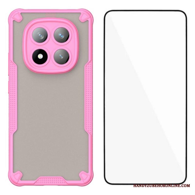 Kuori Xiaomi Redmi Note 14 Pro Plus 5g Puoliläpinäkyvä Silikoni Karkaistulla Lasisella Näytönsuojalla