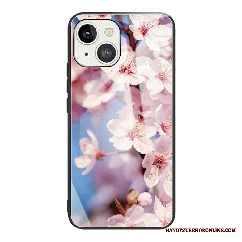 Kuori iPhone 13 Mini Karkaistu Lasi Realistiset Kukat