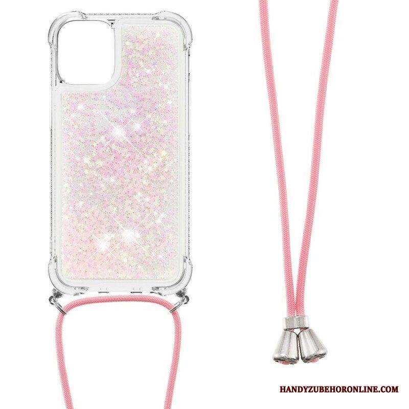 Kuori iPhone 13 Mini Paljetteja Kiristysnyörillä