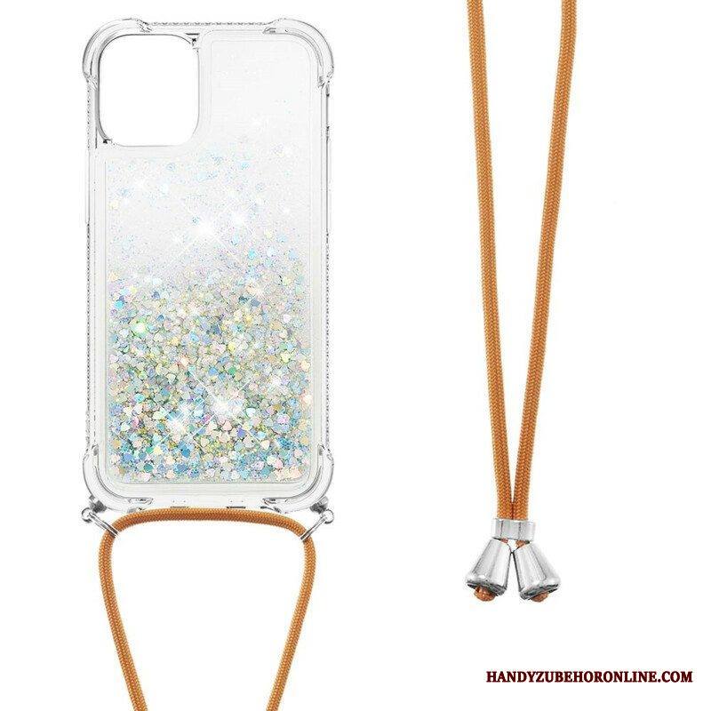 Kuori iPhone 13 Mini Paljetteja Kiristysnyörillä