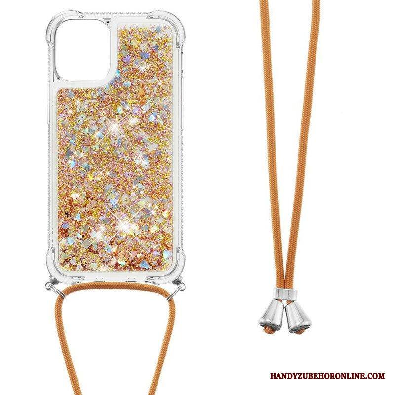 Kuori iPhone 13 Mini Paljetteja Kiristysnyörillä