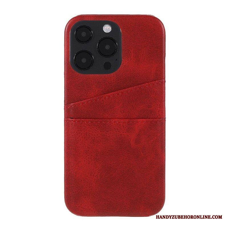 Kuori iPhone 13 Pro Kaksinkertainen Korttikotelo