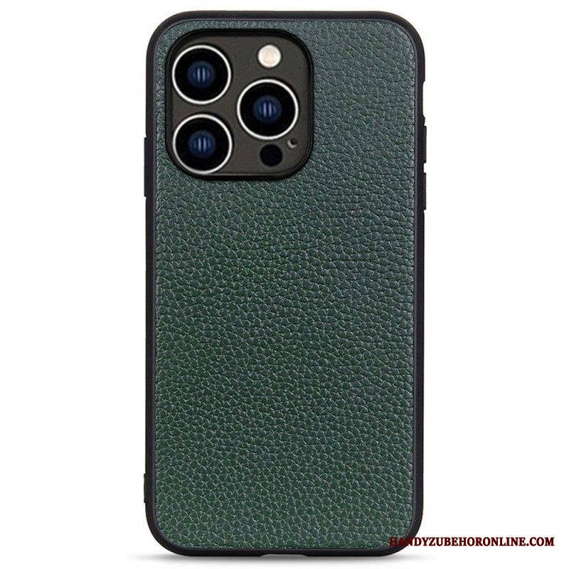 Kuori iPhone 14 Pro Aitoa Litsi-nahkaa