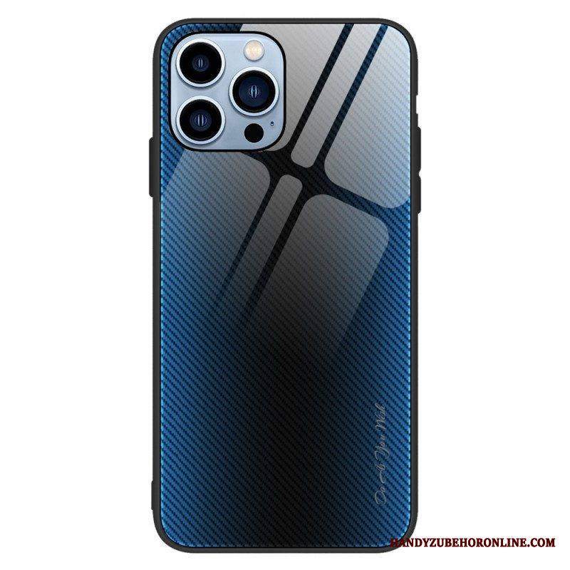 Kuori iPhone 14 Pro Klassinen Hiilikuitukarkaistu Lasi
