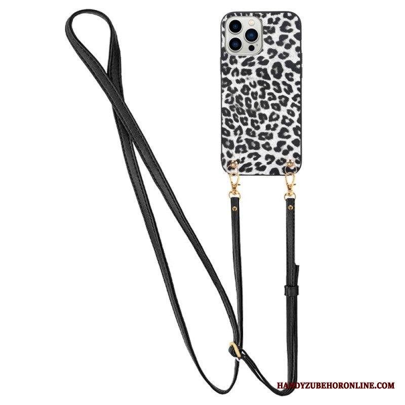 Kuori iPhone 14 Pro Leopardi Olkahihnalla
