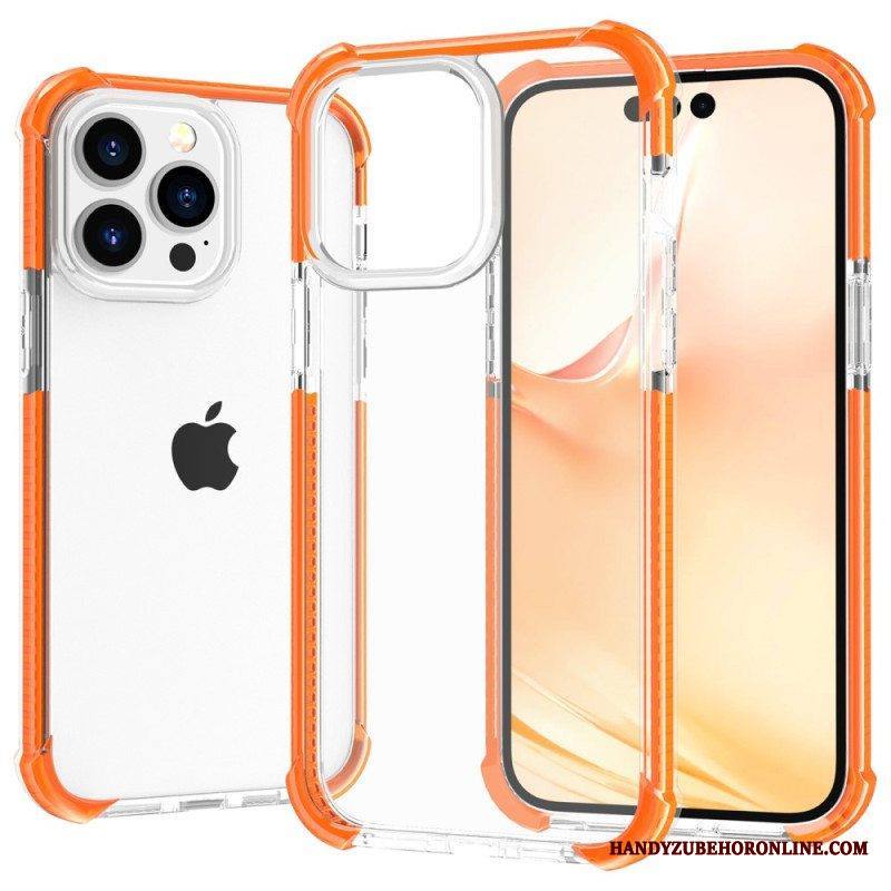 Kuori iPhone 14 Pro Max Läpinäkyvät Värilliset Reunat