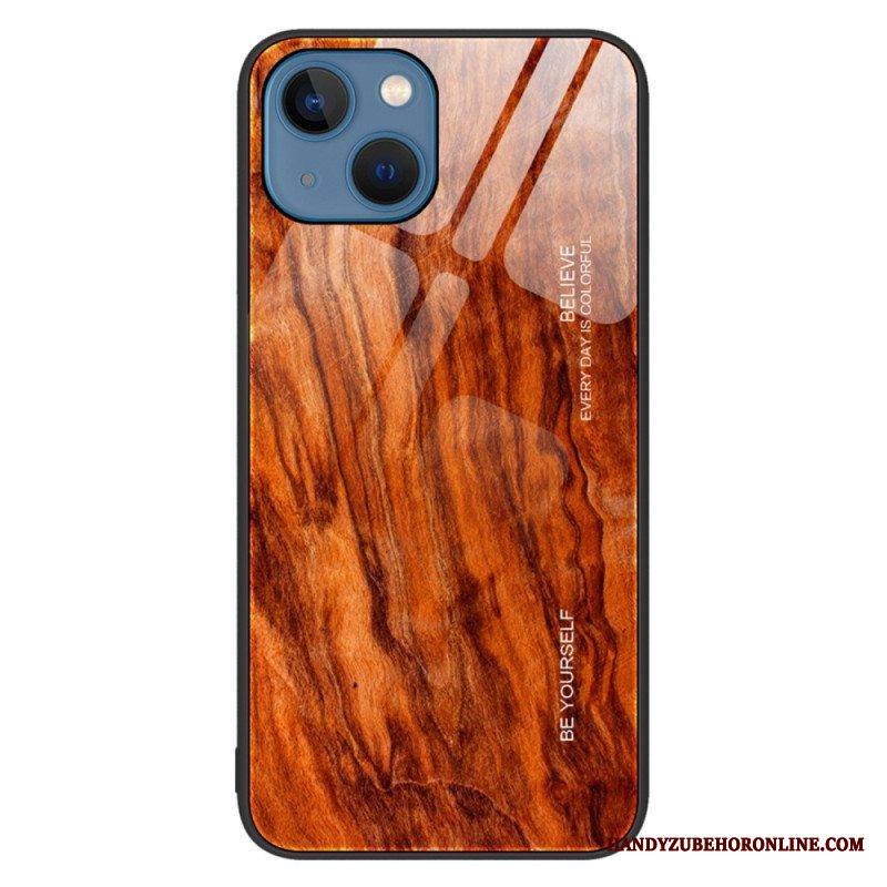 Kuori iPhone 14 Wood Design Karkaistu Lasi