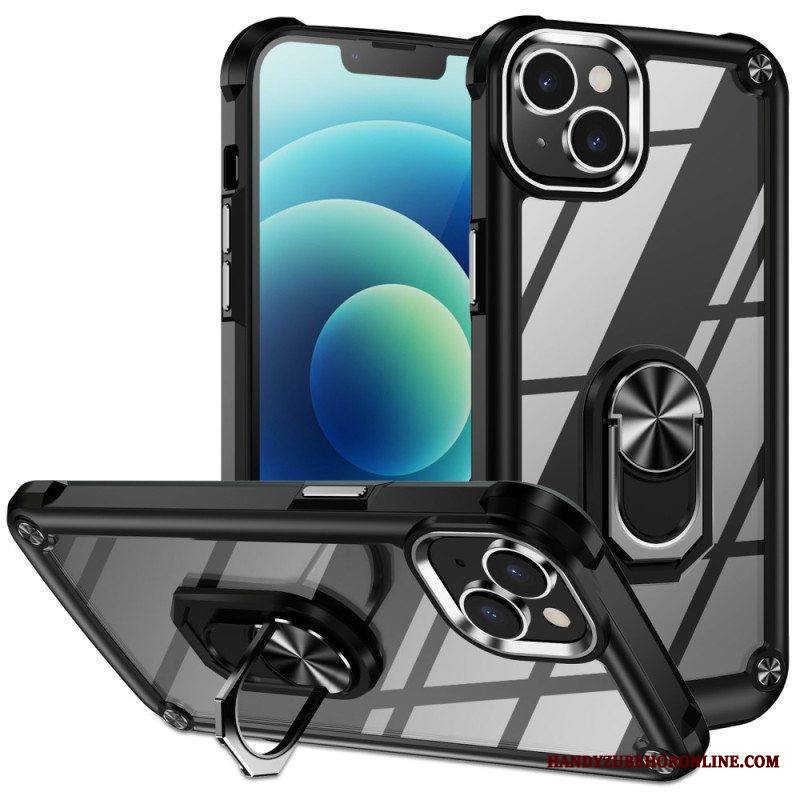 Kuori iPhone 15 Läpinäkyvä Tukirenkaalla