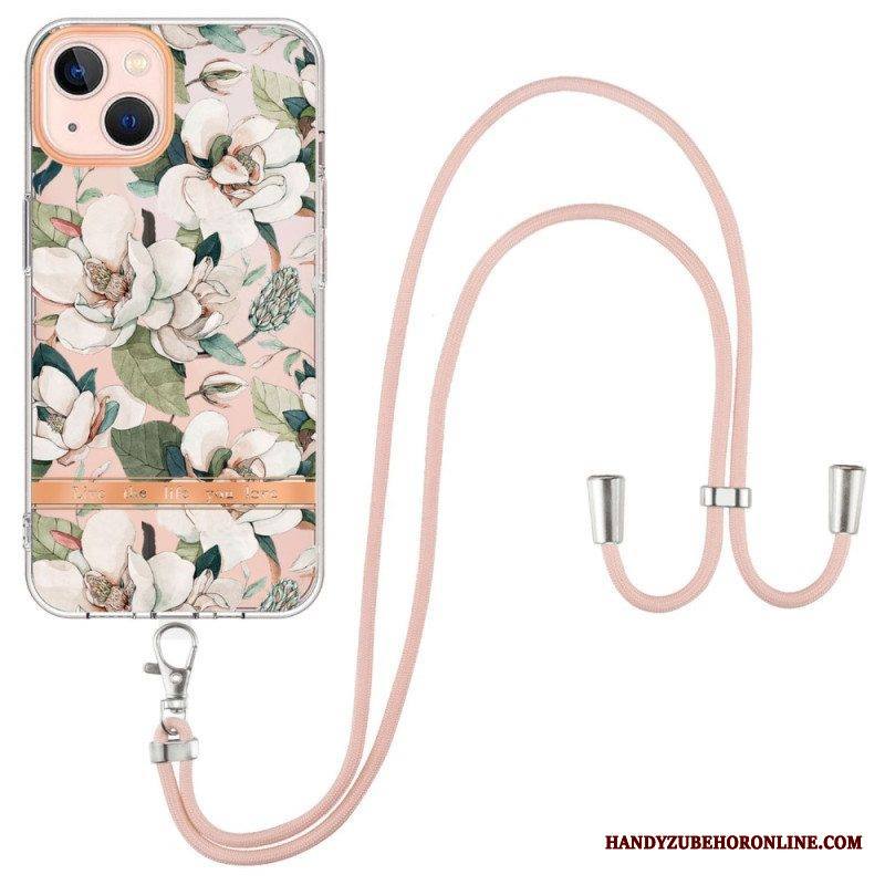 Kuori iPhone 15 Plus Kiristysnyörillä Cordon Flowers