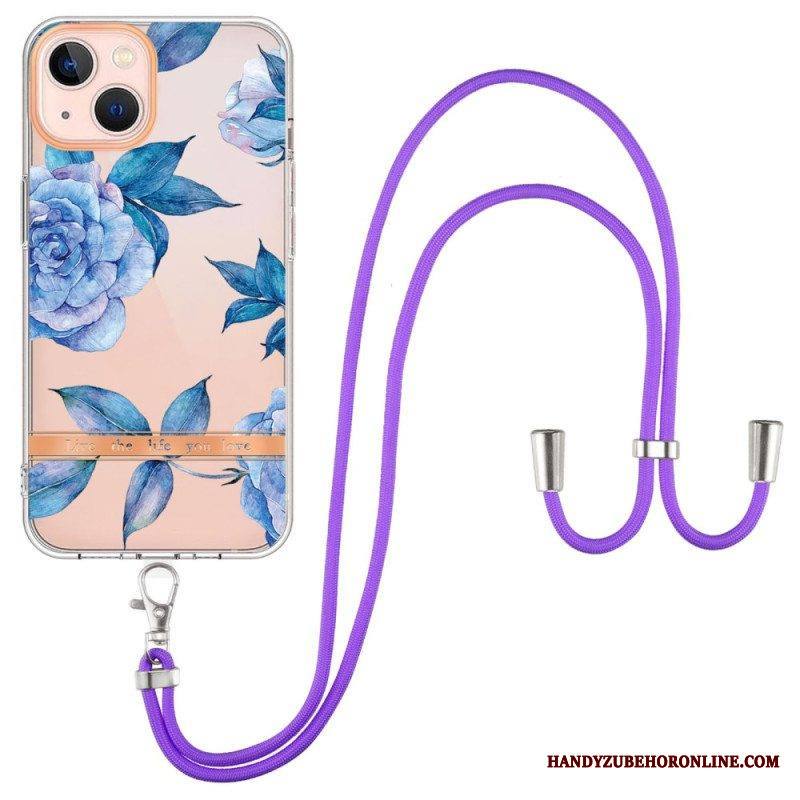 Kuori iPhone 15 Plus Kiristysnyörillä Cordon Flowers