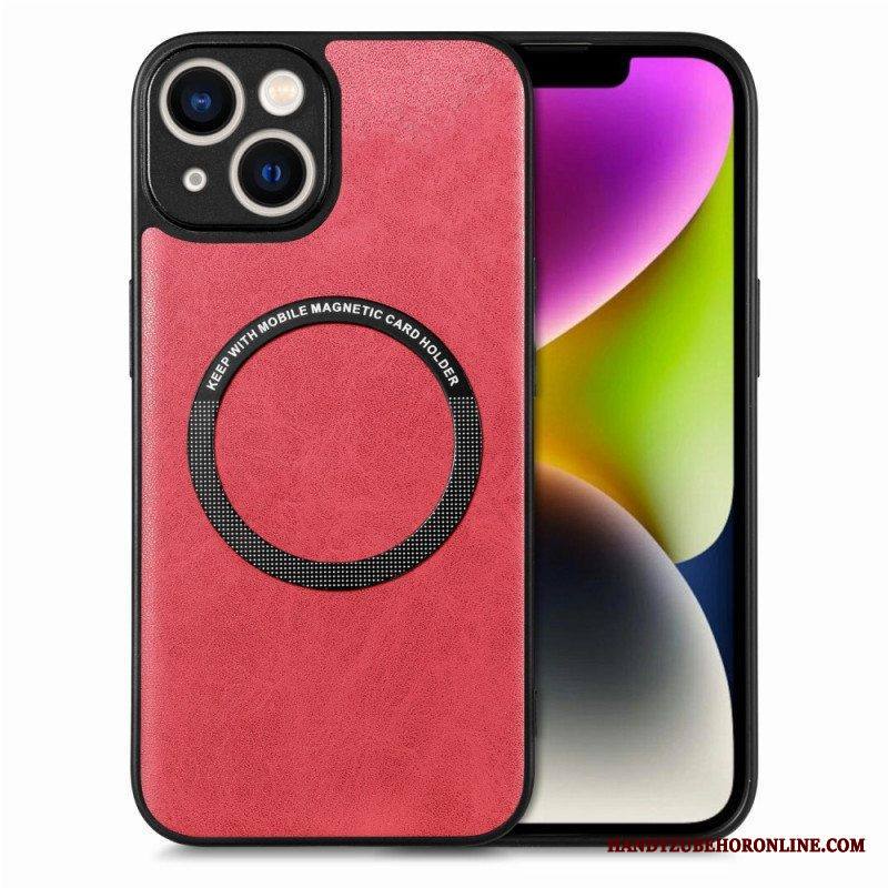 Kuori iPhone 15 Plus Nahkaefekti Magsafe-yhteensopiva