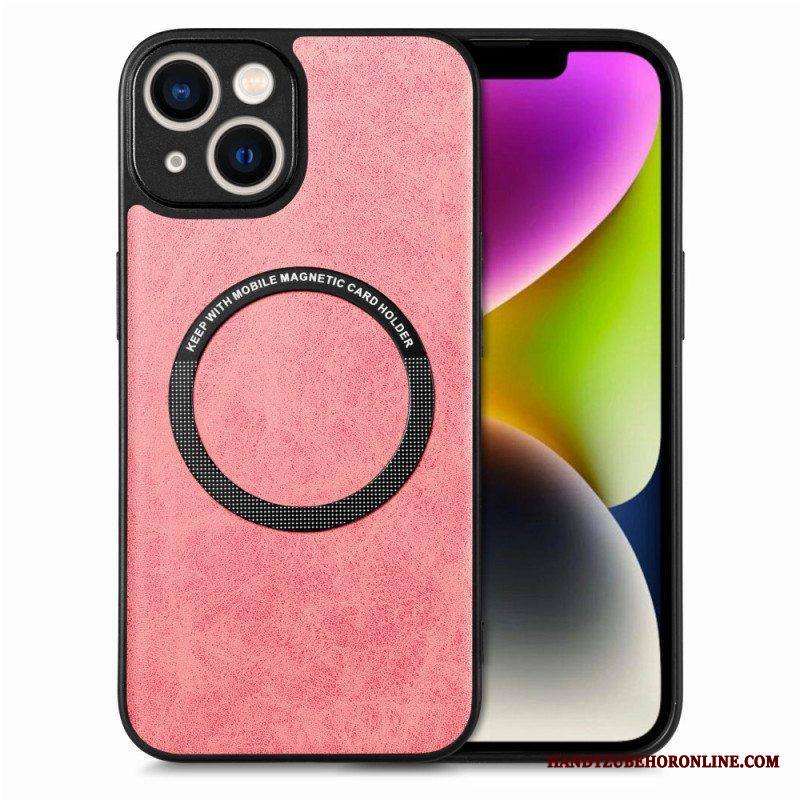Kuori iPhone 15 Plus Nahkaefekti Magsafe-yhteensopiva