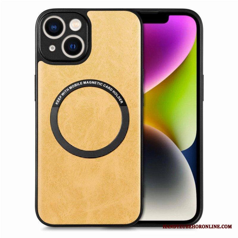Kuori iPhone 15 Plus Nahkaefekti Magsafe-yhteensopiva