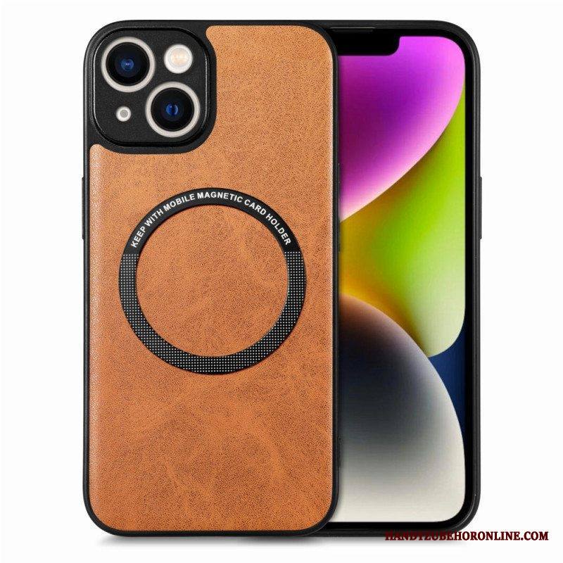 Kuori iPhone 15 Plus Nahkaefekti Magsafe-yhteensopiva