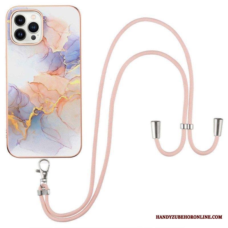 Kuori iPhone 15 Pro Max Kiristysnyörillä Marmorijohdolla