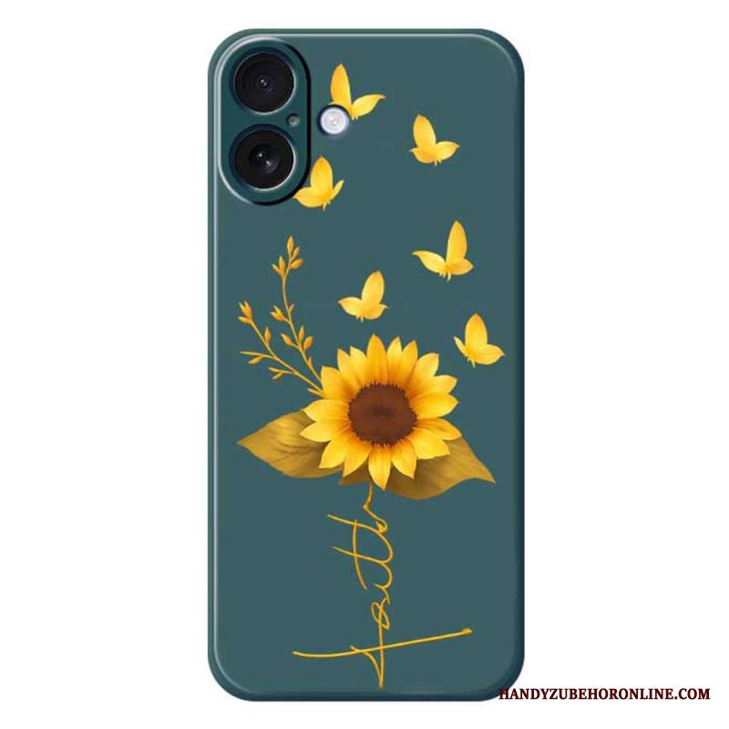 Kuori iPhone 17 Nestemäisestä Silikonista Valmistetut Auringonkukat Suojakuori