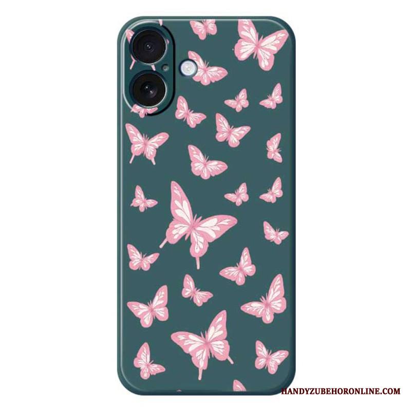 Kuori iPhone 17 Nestemäisestä Silikonista Valmistetut Perhoset