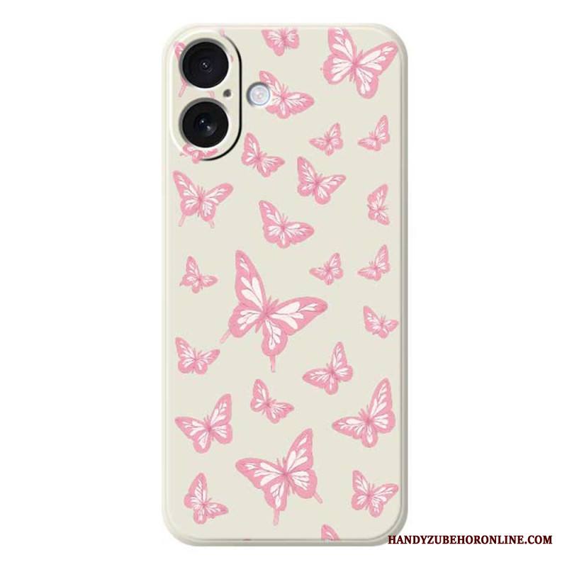 Kuori iPhone 17 Nestemäisestä Silikonista Valmistetut Perhoset