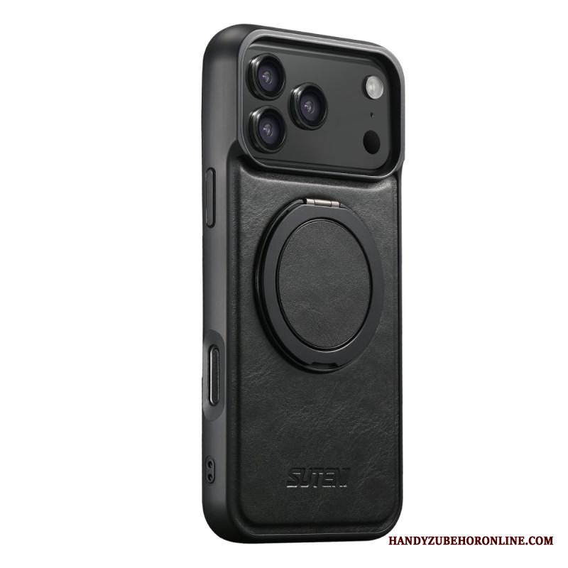 Kuori iPhone 17 Pro Magsafe-yhteensopiva Vahattu Nahkaefekti Pyörivällä Kiinnikkeellä