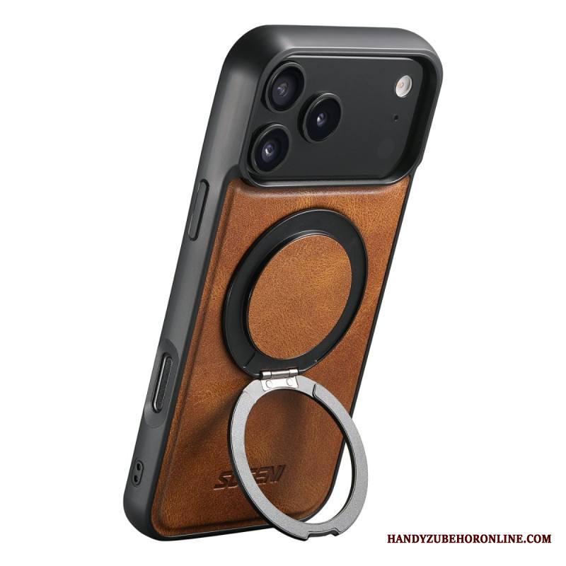 Kuori iPhone 17 Pro Magsafe-yhteensopiva Vahattu Nahkaefekti Pyörivällä Kiinnikkeellä