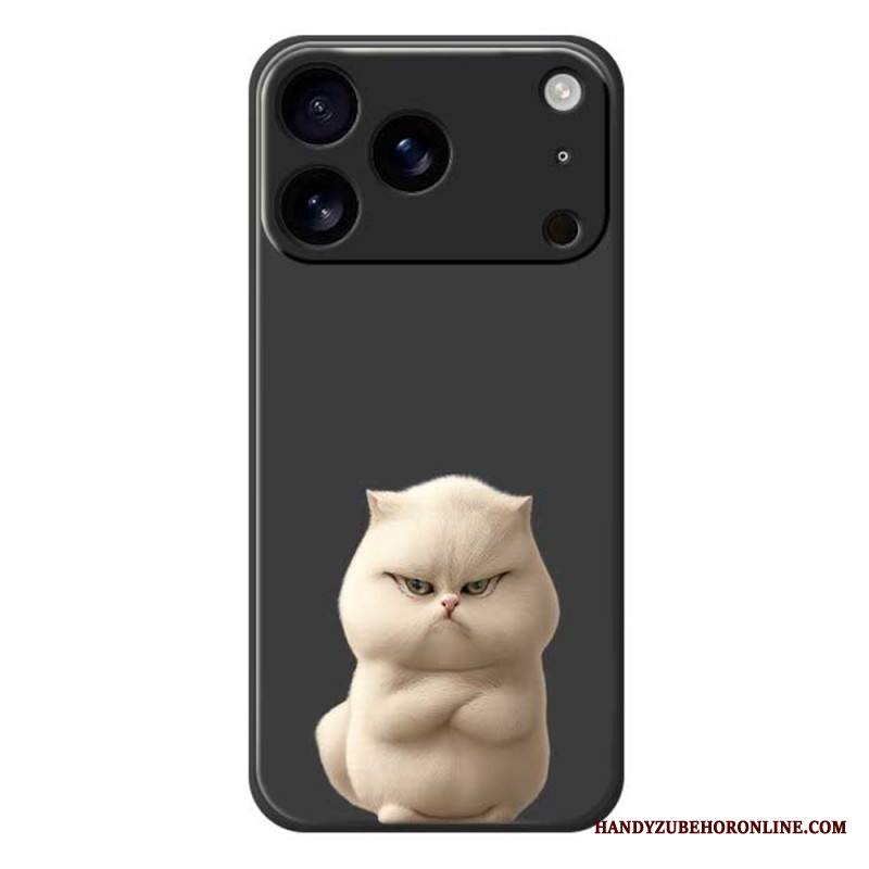 Kuori iPhone 17 Pro Nestemäisestä Silikonista Tehdyt Vihainen Kissa