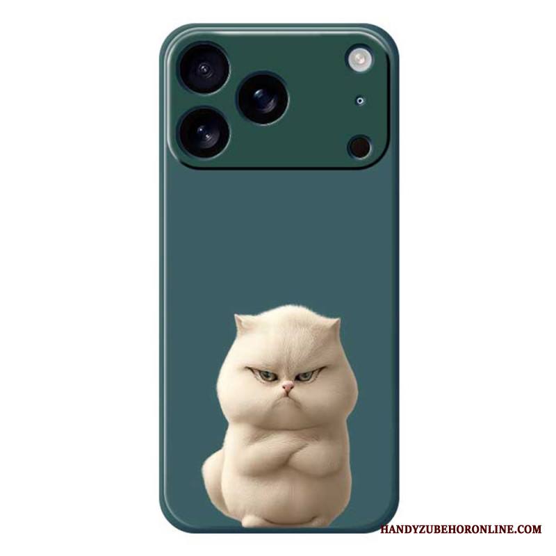 Kuori iPhone 17 Pro Nestemäisestä Silikonista Tehdyt Vihainen Kissa