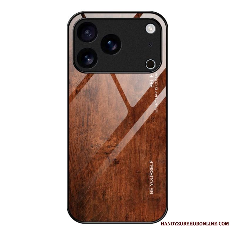 Kuori iPhone 17 Pro Puukuvioitu Karkaistu Lasi