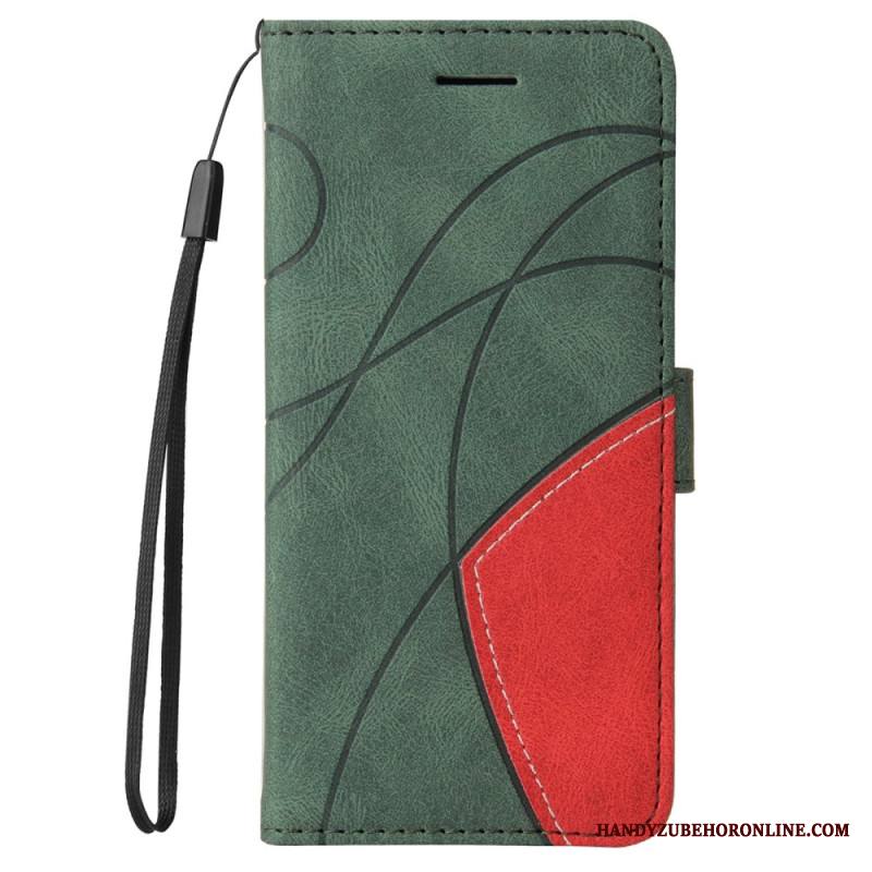 Lederhüllen Xiaomi Redmi Note 14 Pro 5g Handyhülle Zweifarbige Wellenlinien