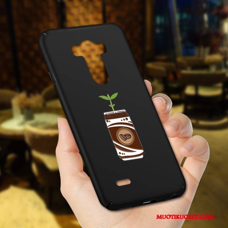 Lg G3 Kuori Kuvio Pesty Suede Murtumaton Ohut Trendi Musta Kotelo