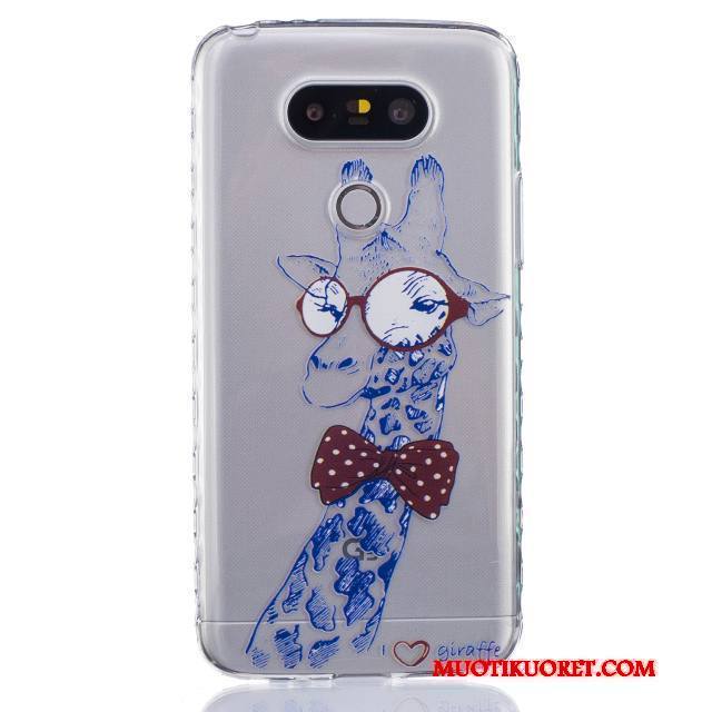Lg G5 Kuori Sarjakuva Musta Liukumaton Maalaus Suojaus Murtumaton Silikoni