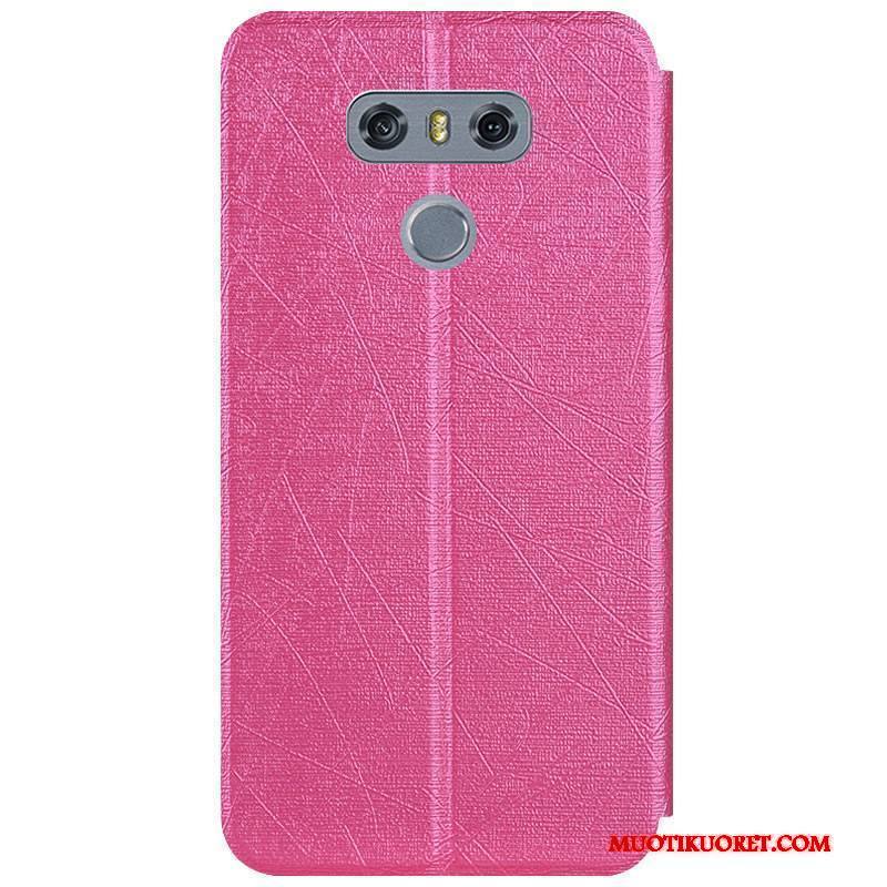 Lg G6 Kuori Puhelimen Kuoret Väriset Nahkakotelo Punainen Suojaus Tuki Murtumaton