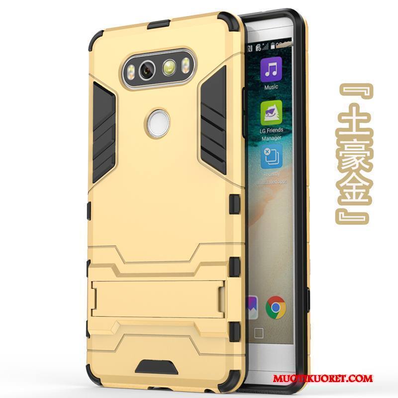 Lg V20 Tuki Murtumaton Harmaa Kova Suojaus Kotelo Kuori