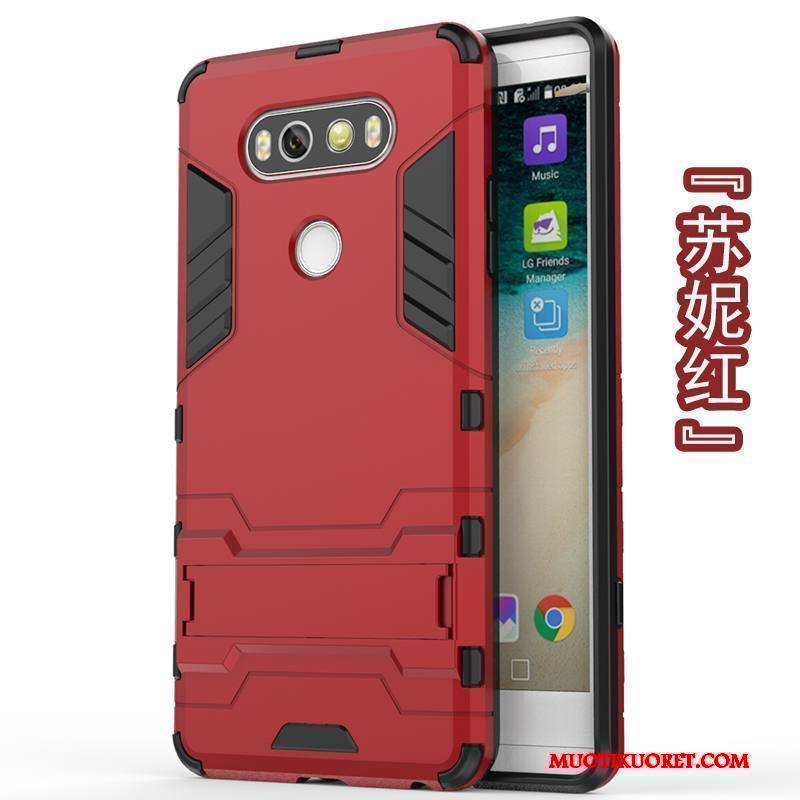 Lg V20 Tuki Murtumaton Harmaa Kova Suojaus Kotelo Kuori